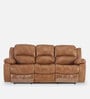 Marco Leatherette Manual 3 Seater Recliner In Tan Colour
