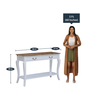 Marcus Solid Wood Console Table in White & Natural Finish