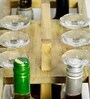 Mareita Table Top Wine Rack Rack with Glass Holder & Handle in Natural Finish