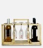 Mareita Table Top Wine Rack Rack with Glass Holder & Handle in Natural Finish