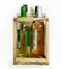 Mareita Table Top Wine Rack Rack with Glass Holder & Handle in Natural Finish