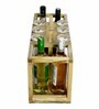 Mareita Table Top Wine Rack Rack with Glass Holder & Handle in Natural Finish