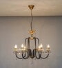 Margaret Luxury 6-Light Metal & Crystal Chandelier With Black & Antique Brass Finish