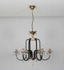 Margaret Luxury 6-Light Metal & Crystal Chandelier With Black & Antique Brass Finish