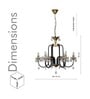 Margaret Luxury 6-Light Metal & Crystal Chandelier With Black & Antique Brass Finish