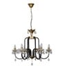 Margaret Luxury 6-Light Metal & Crystal Chandelier With Black & Antique Brass Finish