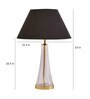 Margate Cone Clear and Brass Black Cottan Fabric Shade Table Lamp with Transparent Base