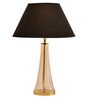 Margate Cone Clear and Brass Black Cottan Fabric Shade Table Lamp with Transparent Base