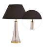 Margate Cone Clear and Brass Black Cottan Fabric Shade Table Lamp with Transparent Base