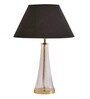 Margate Cone Clear and Brass Black Cottan Fabric Shade Table Lamp with Transparent Base