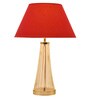 Margate Cone Clear and Nickel Maroon Cottan Fabric Shade Table Lamp with Transparent Base