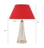 Margate Cone Clear and Nickel Maroon Cottan Fabric Shade Table Lamp with Transparent Base
