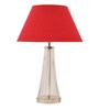 Margate Cone Clear and Nickel Maroon Cottan Fabric Shade Table Lamp with Transparent Base