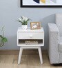 Maria Solid Wood Bedside Table in White Finish