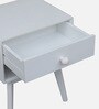Maria Solid Wood Bedside Table in White Finish
