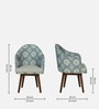 Mariager Mango Wood Dining Chair with Revolving In Suede Fabric ( Set of 2 )
