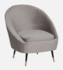 Mariana Velvet Lounge Chair In Ash Grey Color With Foot Stool