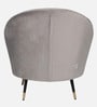 Mariana Velvet Lounge Chair In Ash Grey Color With Foot Stool