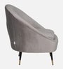 Mariana Velvet Lounge Chair In Ash Grey Color With Foot Stool