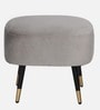 Mariana Velvet Lounge Chair In Ash Grey Color With Foot Stool