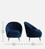 Mariana Velvet Lounge Chair in Opal Blue Colour with Foot Stool