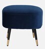 Mariana Velvet Lounge Chair in Opal Blue Colour with Foot Stool