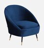 Mariana Velvet Lounge Chair in Opal Blue Colour with Foot Stool