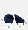 Mariana Velvet Lounge Chair in Opal Blue Colour with Foot Stool