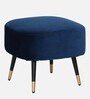 Mariana Velvet Lounge Chair in Opal Blue Colour with Foot Stool