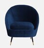Mariana Velvet Lounge Chair in Opal Blue Colour with Foot Stool