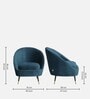 Mariana Velvet Lounge Chair In Teal Color With Foot Stool