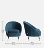 Mariana Velvet Lounge Chair In Teal Color With Foot Stool
