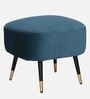 Mariana Velvet Lounge Chair In Teal Color With Foot Stool