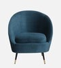Mariana Velvet Lounge Chair In Teal Color With Foot Stool