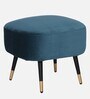 Mariana Velvet Lounge Chair In Teal Color With Foot Stool