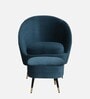 Mariana Velvet Lounge Chair In Teal Color With Foot Stool