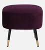 Mariana Velvet Lounge Chair In Wine Color With Foot Stool