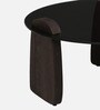 Mariano Mango Wood Coffee Table In Wirebrush Walnut Finish With Black Tinted Glass Top