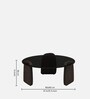 Mariano Mango Wood Coffee Table In Wirebrush Walnut Finish With Black Tinted Glass Top