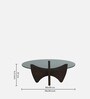 Mariano Mango Wood Coffee Table In Wirebrush Walnut Finish With Glass Top