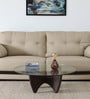 Mariano Mango Wood Coffee Table In Wirebrush Walnut Finish With Glass Top