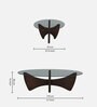 Mariano Mango Wood Large Coffee Table In Wirebrush Walnut Finish With Glass Top