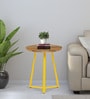 Mariano Metal End Table In  Scratch Resistant Yellow Colour