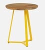 Mariano Metal End Table In  Scratch Resistant Yellow Colour
