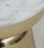 Mariano Metallic End Table In Gold Electroplating Finish With White Marble Top