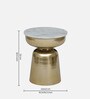 Mariano Metallic End Table In Gold Electroplating Finish With White Marble Top