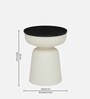 Mariano Metallic End Table In Off White Finish With Black Marble Top