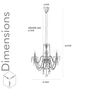 Marie 3 Arms Metal and Crystal Chandelier