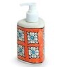 Marigold 230ml Bloom White & Orange Ceramic Soap Dispenser