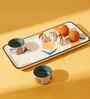 Marigold Chip & Dip Platter | Handpainted Stoneware